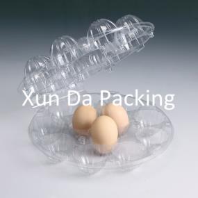 12pcs clear round plastic egg tray