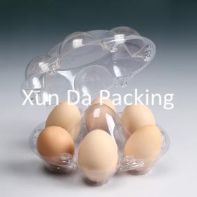 6pcs clear round plastic egg tray